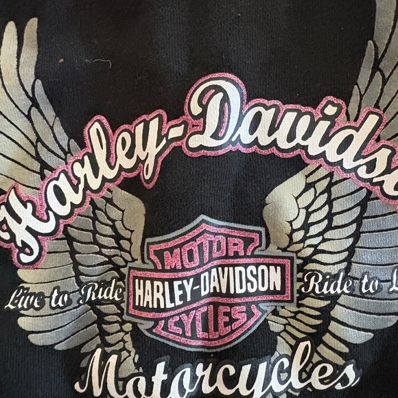Harley-Davidson girls Kids Hoodie in Black and Pink EUC - Picture 5 of 7